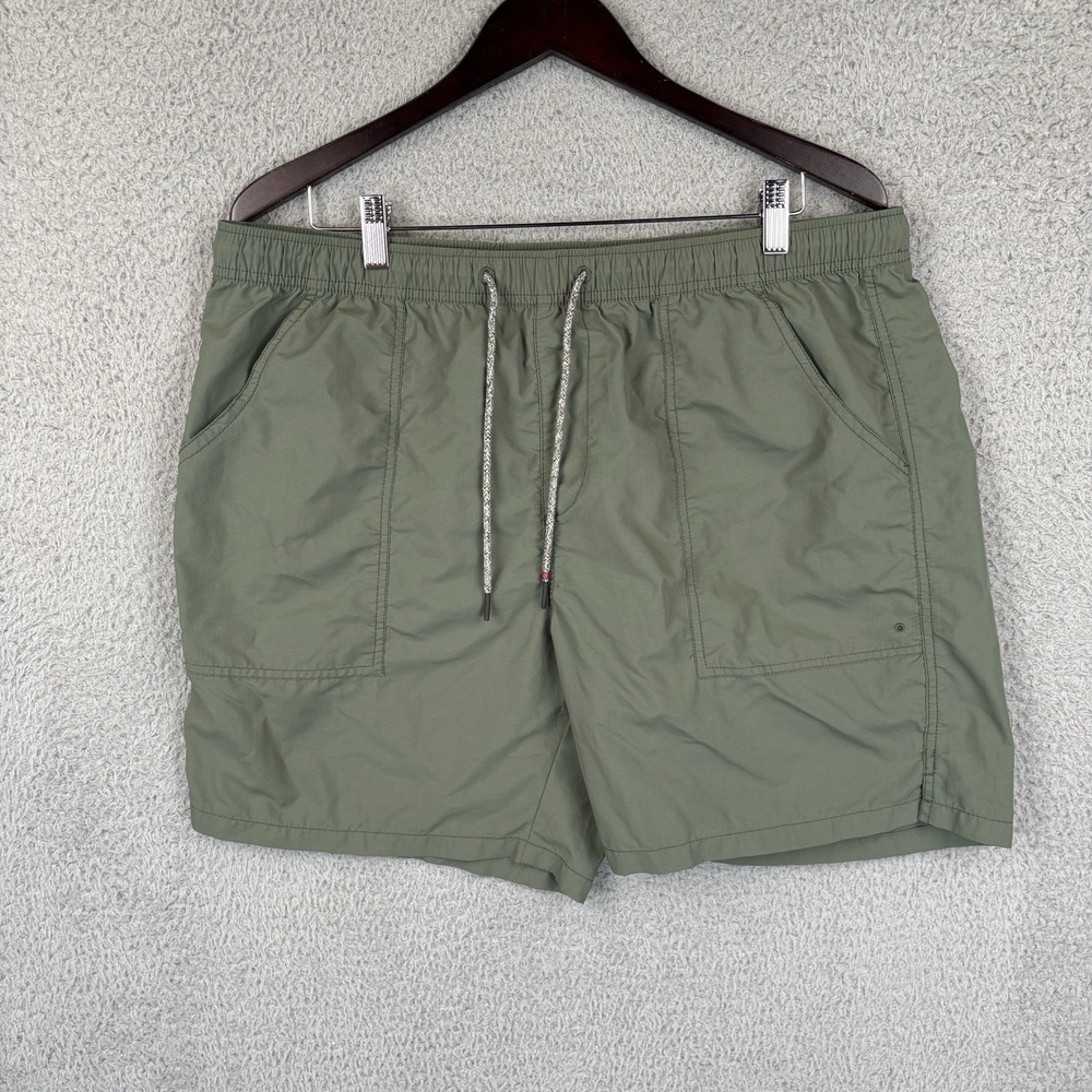 Katin Shorts Mens XL Olive 100% Nylon 7" Inseam Drawstring Unlined